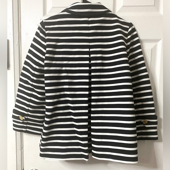 Kate Spade Broome Street Striped Size 2 Gold Button Blazer/Jacket Front Pockets - Picture 10 of 13